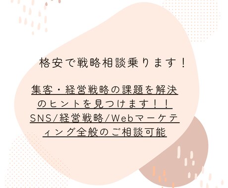 集客・経営戦略の課題を解決のヒントを見つけます SNS/経営戦略/Webマーケティング全般のご相談可能 イメージ1