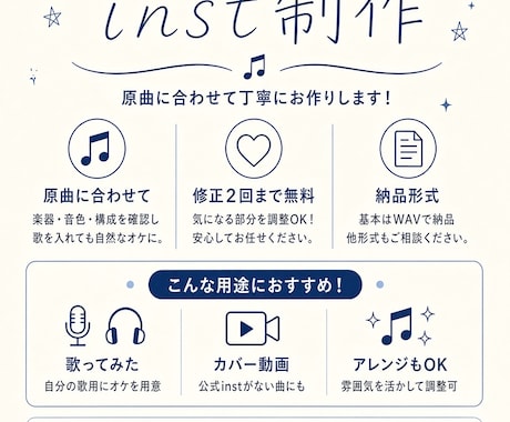 歌ってみた用のinst音源を制作します 原曲の雰囲気に合わせて丁寧に制作します！アレンジもOK！ イメージ2