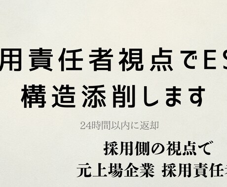 元採用責任者がESを採用側視点で添削します 改善ポイントを24時間以内に返却 イメージ1