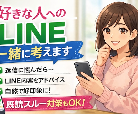 好きな人へのLINE一緒に考えます 自然で好印象な返信を一緒に考えます。 イメージ1