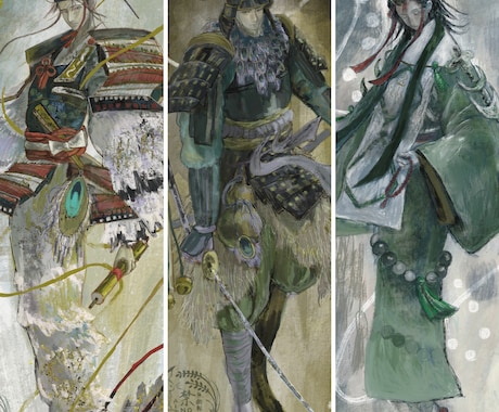 商用◎和幻想を含んだ武将/人物の立ち絵を描きます 人目で”気配”が伝わるキャラクターを イメージ1