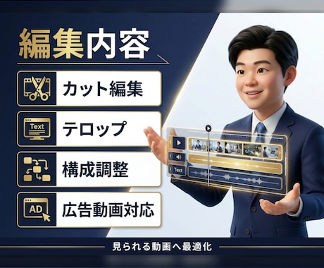 ビジネス視点で編集！こだわる動画を制作します コンサル視点のテロップ・構成。YouTubeや広告動画も対応 イメージ2