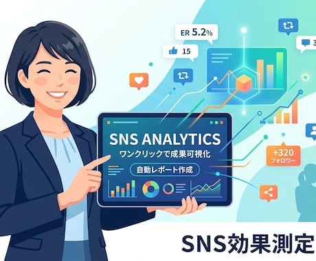 SNS担当者必見！自動でインサイトデータ集計します ワンクリックでデータ集計&分析レポート即時更新！ イメージ1