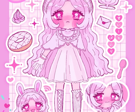 7月着手/愛を込めてかわいいイラスト描きます 配信活動やアイコンなどなどお手伝いさせてください♡ イメージ2