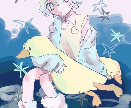 厚塗り風で魅力的な全身イラスト描きます キャラ＋簡単な背景込みで、世界観ごと仕上げます イメージ2