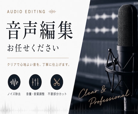 音声作品、サンプルボイス、様々な音声編集を承ります イメージ1
