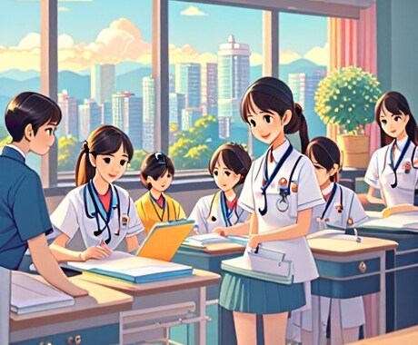現役指導者が看護学生の実習や課題のサポートをします 現役学生指導者が、実習、課題、試験などサポートします。 イメージ1