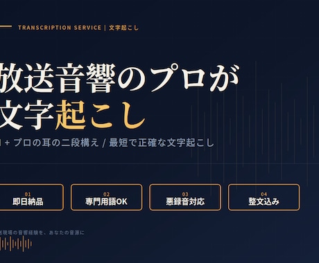 AI+プロの耳の二段構え最短で正確な文字起こします 放送現場の音響経験。悪録音・専門用語・即日対応に強い出品者 イメージ1