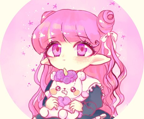 ゆめかわいい系イラスト描きます twitter等アイコン用イラスト イメージ1