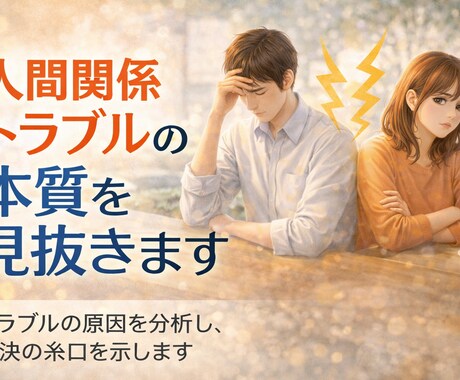 人間関係トラブルの本質を見抜きます 人間関係トラブルの原因を分析し、解決の糸口を示します。 イメージ1
