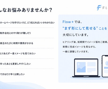 爆速！HP・LPを、イメージ案から制作します 完成イメージを見ながら、安心して制作を進められます イメージ2