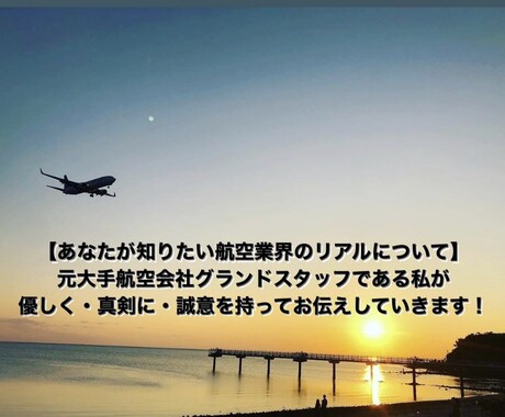 格安！！航空業界への相談なんでもリアルに伝えてます 元大手航空会社グランドスタッフが悩み・気持ちに答えます イメージ2