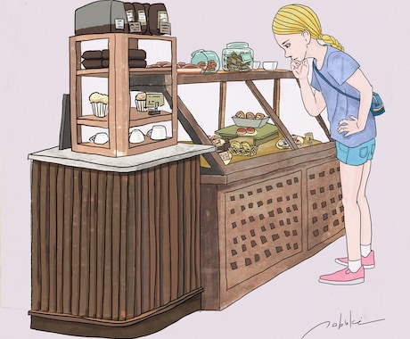 ペン、水彩画でイラストを描きます 人物、動物、建物など、オシャレでかっこよく、かわいく描きます イメージ1