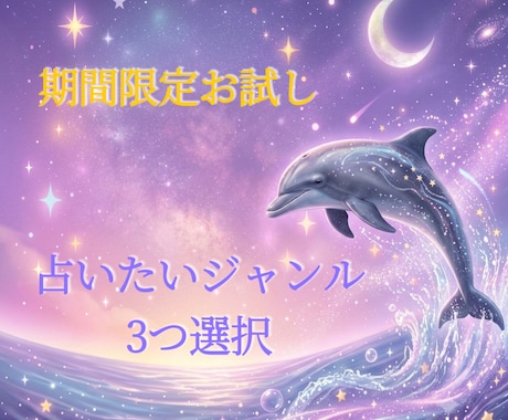 お試し3ジャンル☆運気の流れを占います 【8/15まで限定】お試し1,000円☆ジャンル3つ選択 イメージ1