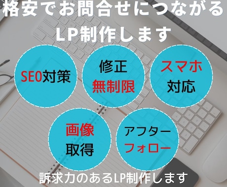お問い合わせにつながるLPを格安で作成します 集客に効果的で、訴求力の高いLPを制作します！ イメージ1