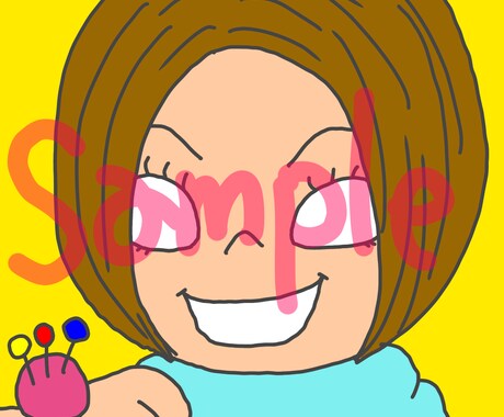 SNS用の似顔絵アイコン描きます ポップでカラフルなバストアップのイラストです♪ イメージ2