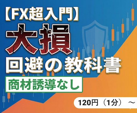 初心者FXの大損回避！失敗談と基本を電話解説します 「始めたいけど不安」なあなたの悩みを解消します イメージ1