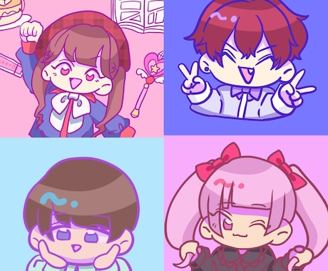 かわいくてポップなアイコン作成します あなただけのSNSのアイコンを作成してみませんか？♡ イメージ1