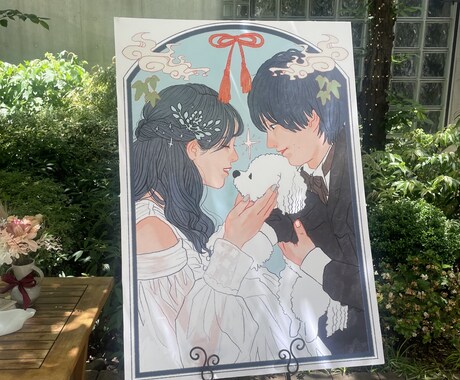 ウェルカムボード用イラストを描きます 結婚式の記念になるウェルカムボード用のイラストを描きます イメージ2