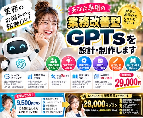 業務改善に役立つ専用GPTsを設計・制作します イメージ1