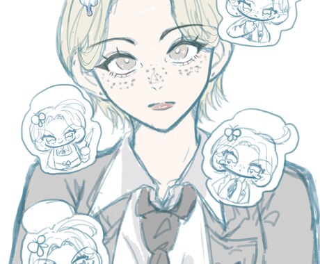 貴方だけのイラストをお描き致します 等身でもミニキャラでも幅広く描きます⟡ イメージ2