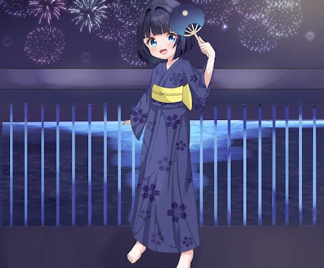 可愛い女の子の一枚絵描きます 寒色系に特化した色使いが得意で、幼めなのが特徴です イメージ1