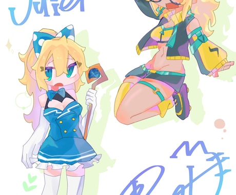 一枚絵、キャラデザ、SDなど描きます ロゴデザインや夢絵にも対応！！ イメージ2