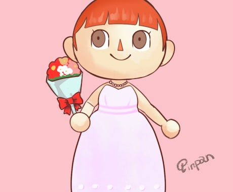 どうぶつの森風のイラストを描きます あなたやご友人、オリジナルキャラもあつ森風に描きます イメージ1