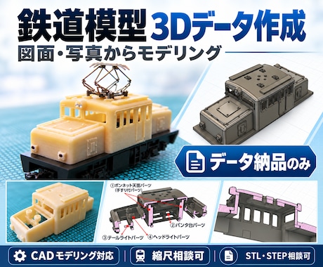 鉄道模型向け3Dデータを作成します イメージ1