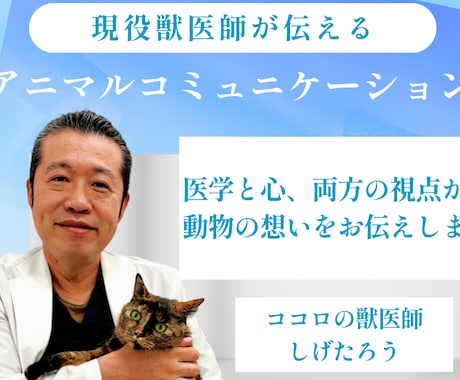 現役獣医師が動物の心の声をお伝えします 治療だけでは届かない、動物の本当の気持ちを獣医師が通訳します イメージ1