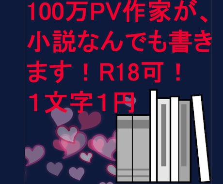 100万PV作家が児童～成人向けまで小説書きます どんなジャンルでもOK!1文字1円 イメージ1
