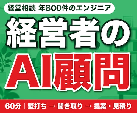 経営者のAI顧問｜業務を聞き導入案と費用を出します イメージ1