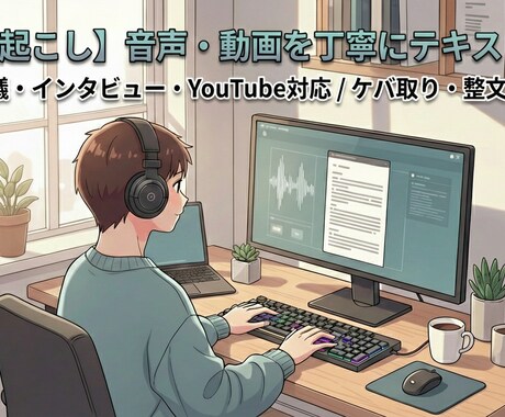 1分50円〜音声を丁寧に文字起こしいたします ケバ取り・整文無料／専門用語リサーチ／機密保持厳守 イメージ1