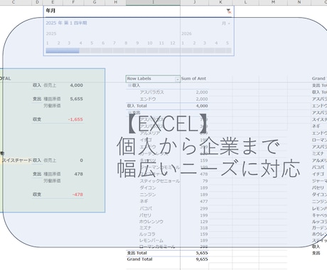 機能美×シンプルデザインExcel業務を革新します FP＆Aで培ったスキルで”見やすい”シートを納品します イメージ2