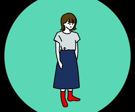 SNS用アイコン描きます シンプルでお洒落な全身イラストを早急に製作いたします！ イメージ1