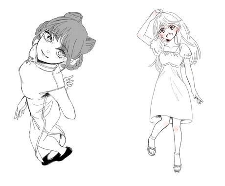 画風幅広く対応！落書きテイストで描きます 【2名まで基本料金込み】創作・小説の挿絵のワンポイントも☺︎ イメージ2