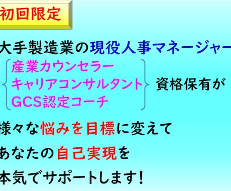 悩みを目標に変えて、あなたの自己実現を支援します カウンセリング＆コーチングの手法でありたい姿に向かって伴走 イメージ1