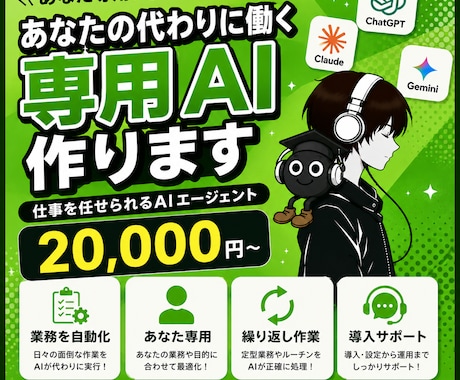 仕事を任せられる専用AIエージェント作ります まずはご相談ください。任せられるかの見極めからどうぞ イメージ1