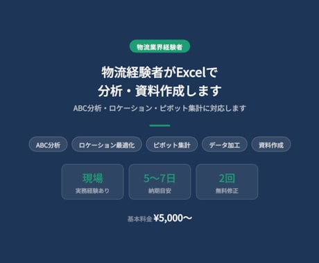 物流経験者がExcelで分析・資料作成します イメージ1