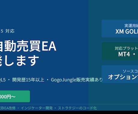 MT4/MT5FX自動売買EAをMQLで開発します イメージ1
