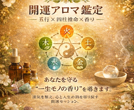 現実を動かす開運アロマ設計♪無意識から整えます 香りで無意識を整え、現実を動かす あなただけの開運アロマ設計 イメージ1