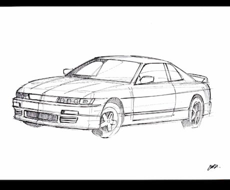 愛車のイラストを描きます サインペンでA4紙にスケッチします イメージ2