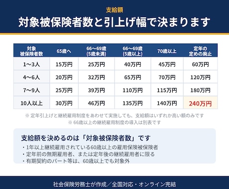 65歳超雇用推進助成金対応の就業規則を改定します 定年引上げ・定年廃止・継続雇用の規程を一式で イメージ2