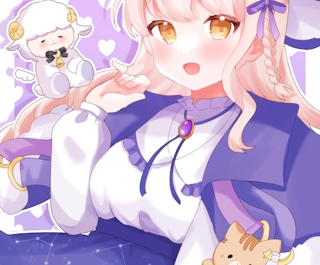 ふわふわかわいい女の子のイラストお描きします 柔らかい雰囲気のイラストをお届けさせて頂きます¨̮ イメージ2