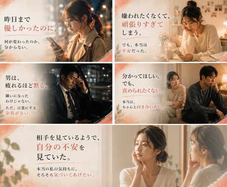 男性心理｜男の不器用な本音、翻訳します 男性に振り回され、気づけば苦しくなってしまうあなたへ。 イメージ2