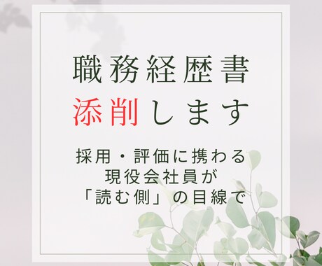 採用に携わる現役会社員が職務経歴書を添削します イメージ1