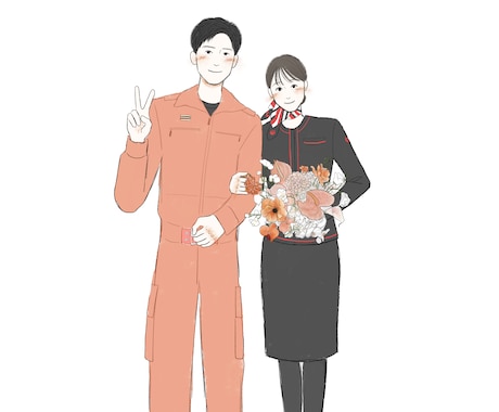即対応 ◎！ゆる〜い大人可愛い似顔絵を描きます 記念日・婚姻届・プレゼント・ウェルカムボードなど イメージ2