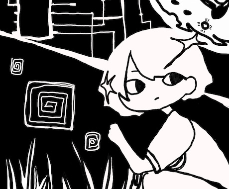 モノクロの世界観でイラスト制作いたします イメージ1