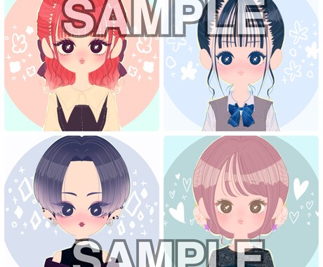 可愛いミニキャラアイコン描きます 似顔絵・オリジナルOK！華やかで繊細なイラストをお届け！ イメージ2