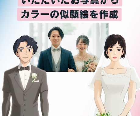 スラムダンク風★似顔絵の結婚式ムービー作ります 【似顔絵あり】カラーアニメで動くおしゃれなOPムービー イメージ2